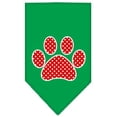 thumbnail image 1 of Red Swiss Dot Paw Screen Print Bandana Emerald Green Large, 1 of 1