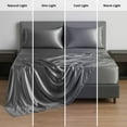 thumbnail image 5 of Lux Decor Luxury Satin Sheets Queen Size - 4-Piece Cooling Bed Sheet Set, Silky Soft & Smooth, Deep Pockets up to 15", OEKO-TEX Certified, Skin-Friendly Comfort (Dark Grey), 5 of 10