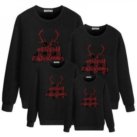 

Malisata Family Matching Xmas Clothes Long Sleeve Merry Christmas Print Sweatshirt Family Cotton Soft Comfortable Top Clothing