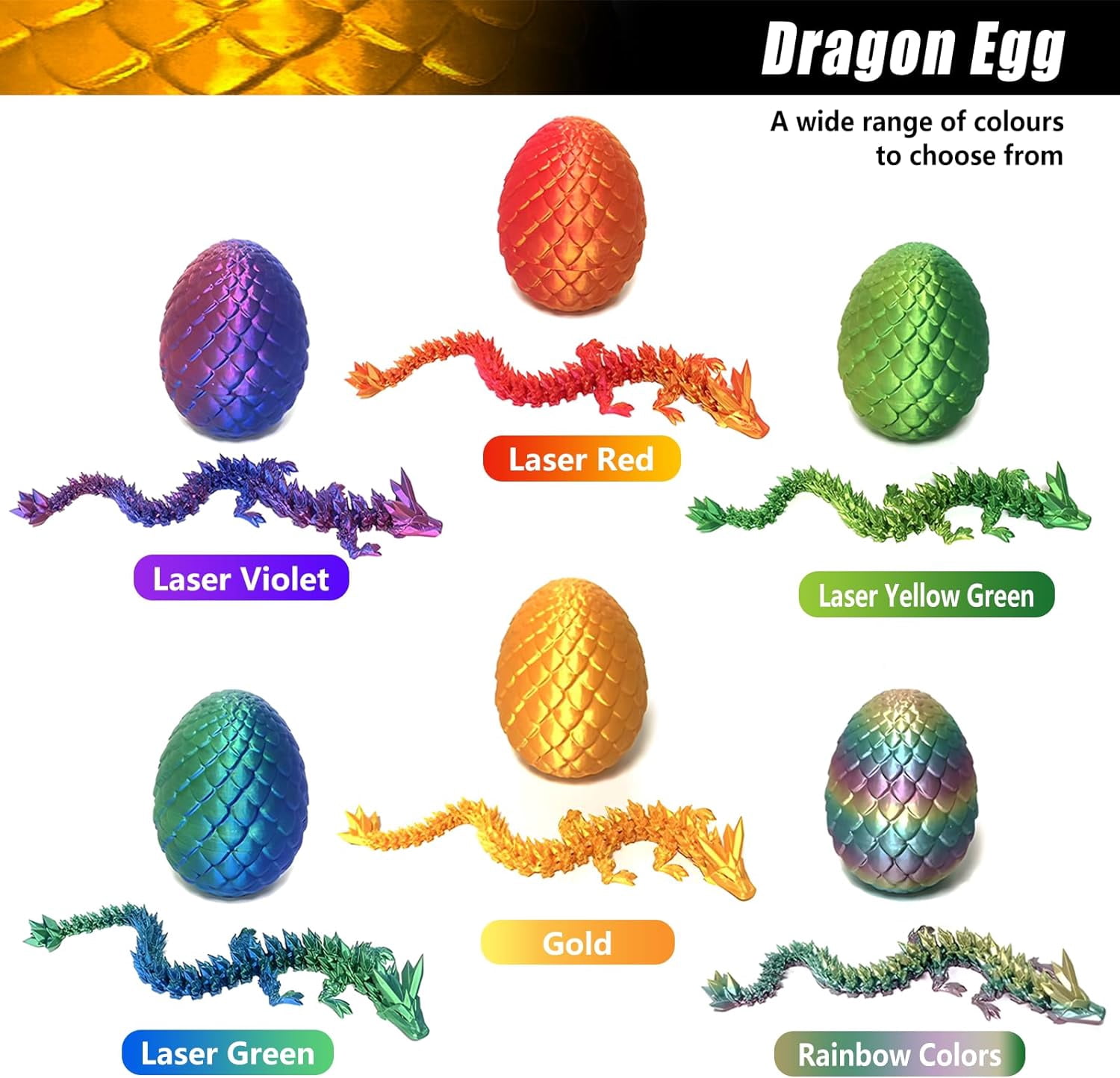 Home Office Desk Decor3D Printed Dragon Egg Crystal 3D Dragon Fidget Toys for Adult Articulated Dragon Egg Surprise Dragon Gifts