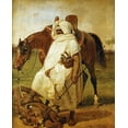 thumbnail image 2 of Vernet, Horace 12x14 Black Ornate Wood Framed with Double Matting Museum Art Print Titled - The Lion Hunter, 2 of 4