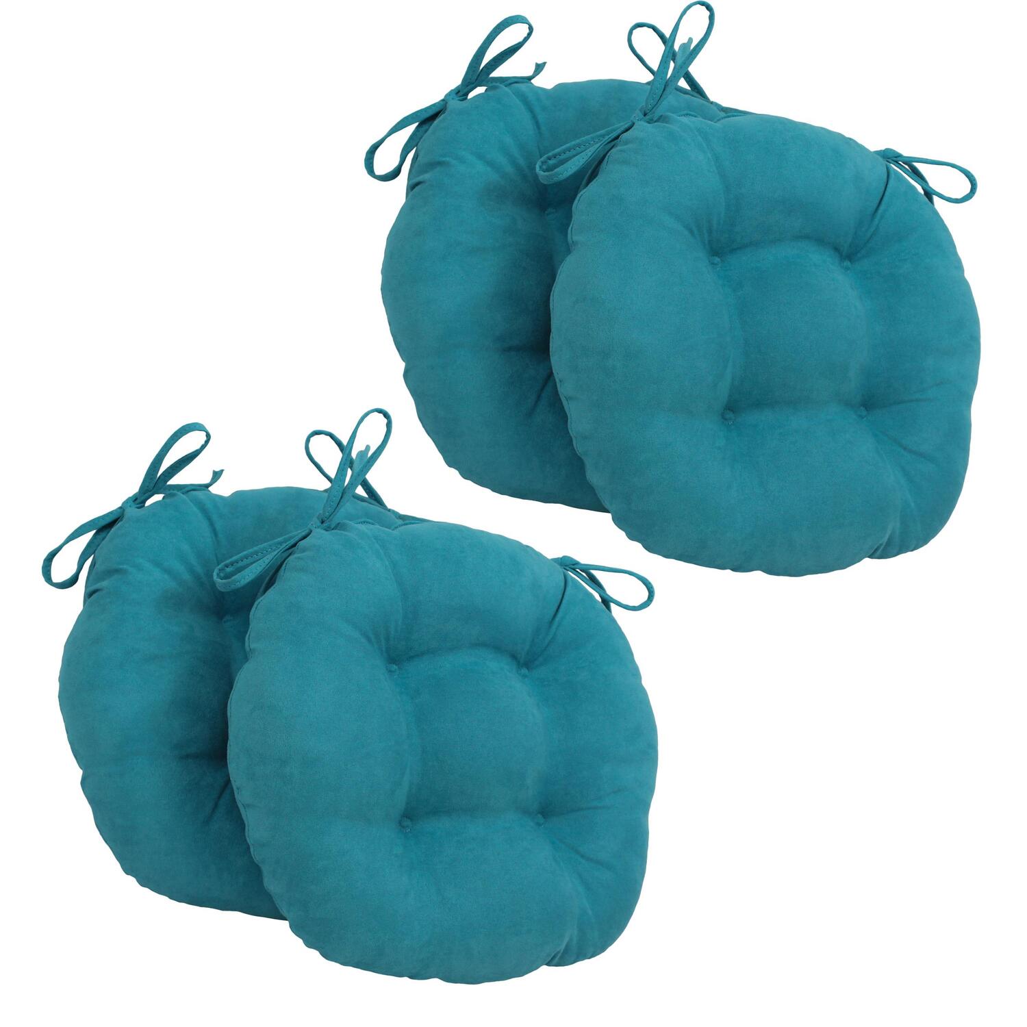 16inch Solid Micro Suede Round Tufted Chair Cushions (Set of 4)Color