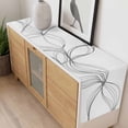 thumbnail image 4 of Modern White Table Runner - 36 Inch Long, Kitchen Dining Table Runner Dresser Scarves, Minimalist Abstract Ribbon A Sketch Rt Farmhouse Decor for Coffee Tables Wedding Party Banquet, 4 of 8