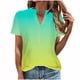 thumbnail image 1 of Camisetas de Verano para Mujeres Casual Camiseta con Cuello en V Botón Arriba Suelto, Camisetas de Mujer Casual para Primavera Verano, 1 of 5