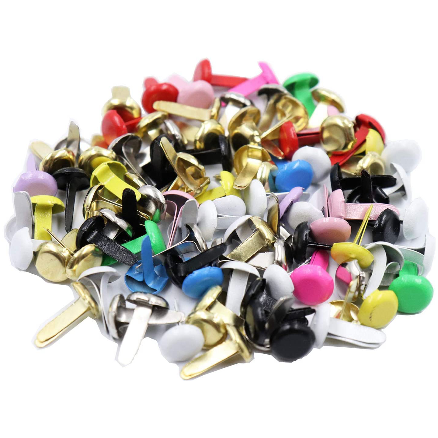 DOITOOL 100 Pcs Mini Brads Small Round Paper Fasteners Pastel Brads for