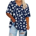 thumbnail image 3 of Plus Size Tops for Seniors Women Casual Loose Fit Womens Summer T Shirts Trendy Short Sleeve, 3 of 4
