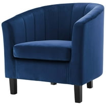 Modern Contemporary Urban Design Living Room Lounge Club Lobby Tufted Armchair Accent Chair, Velvet Fabric, Navy Blue
