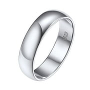 Silvora 925 Sterling Silver Rings for Women Polished 5mm Width Engagement Mens Wedding Band Ring No Tarnish Jewelry Gifts, Size 11
