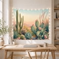 thumbnail image 5 of Desert Variety Cacti with Succulents Distant Mountain, Serene Watercolor for Plant Lovers, Wall Decor, Valentine'S Day Gift, Tapestry Wall Hanging for Dorm and Living Room, 5 of 7