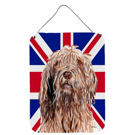 Carolines Treasures SC9878DS1216 Otterhound with English Union Jack British Flag Wall or Door Hanging Prints 12WX16H