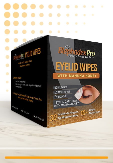 Blephadex Pro® with Tea Tree and Coconut Oil + Medicinal-Grade Manuka Honey – 30 Wipes