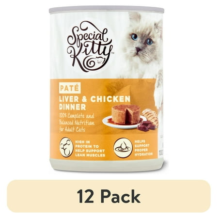 (12 pack) Special Kitty Liver & Chicken Dinner Pate Wet Cat Food, 13 oz Can