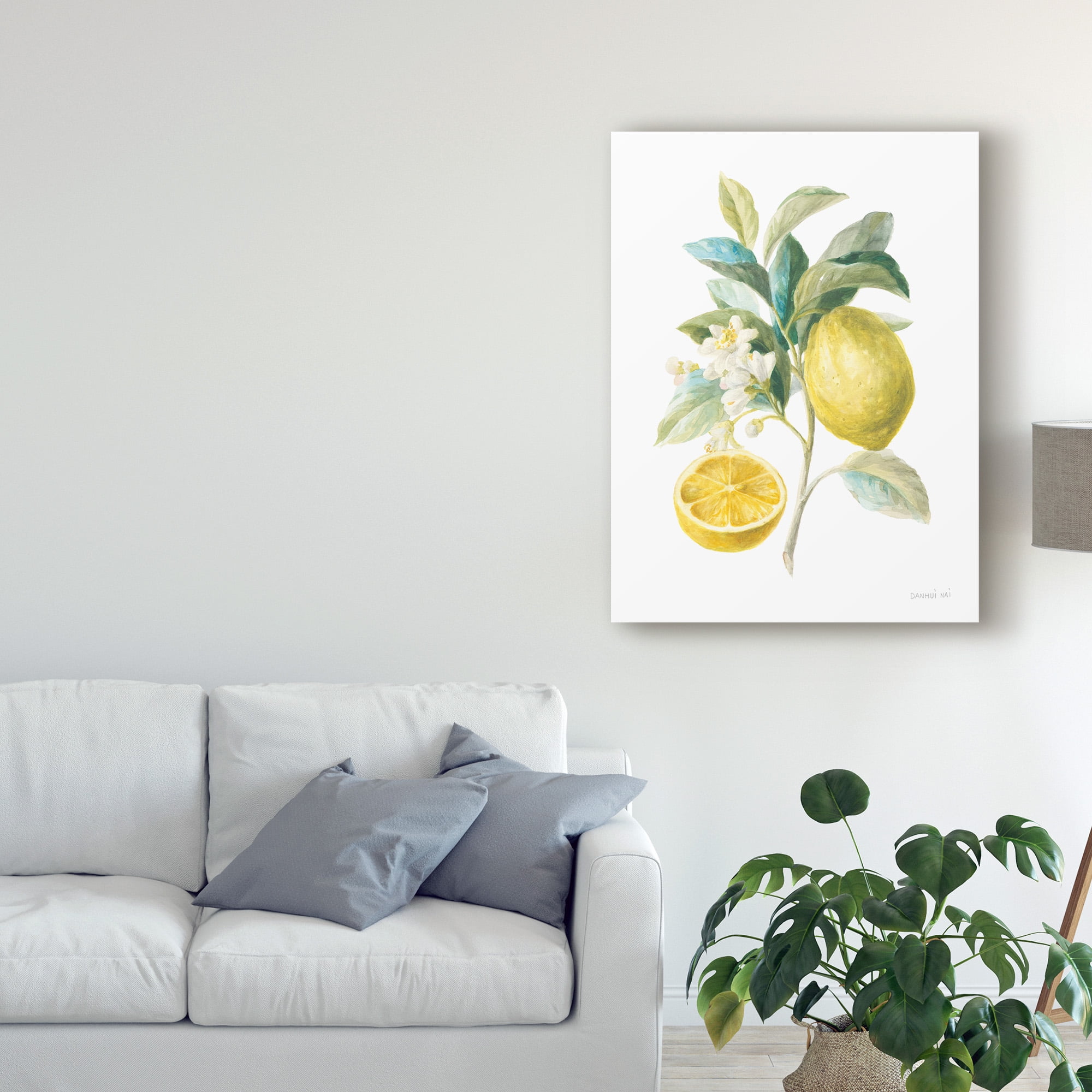 Trademark Fine Art 'Floursack Lemon III on White' Canvas Art by Danhui Nai