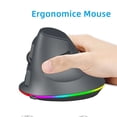 thumbnail image 4 of Ergonomic Mouse, Lift Vertical Ergonomic Mouse with 7 Programmable Buttons, RGB Lighting 1200/1600/2400/3200/4800/7200 Adjustable DPI for Laptop, PC, Computer, Ideal for Office Wor, 4 of 8