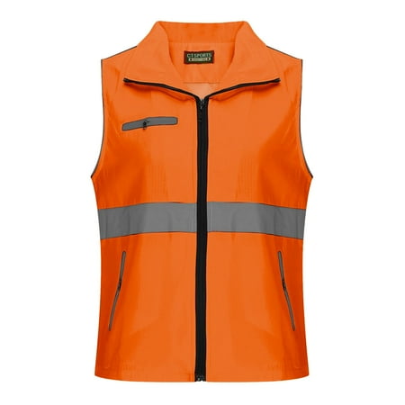 Staron Women s Breathable Mesh Fishing Hiking Travel Vest Jacket with Pockets Casual Outdoor Photography Riding Hunting Kayaking Waistcoat Orange XXL