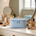 thumbnail image 7 of Deeceymbur Blue Polka Dot Toiletry Bag Portable Waterproof Cosmetic Storage Pouch Multifunctional Organizer for Travel Daily Use, 7 of 7