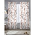 thumbnail image 2 of Orange Grey Botanical Sheer Curtains 84 Inch Length 2 Panels Set, Spring Floral Summer Farmhouse Voile Window Treatment Rod Pocket Curtains Sheers Drapes for Bedroom/Living Room/Kitchen 52"x84"x2, 2 of 7