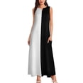 thumbnail image 2 of Half Black Half White Long Dress Wom's long dress summer dresses wom02 Dress, 2 of 6