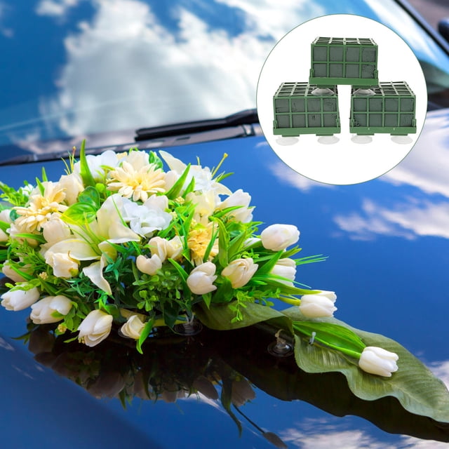 WRITWAA 3Ud Base Floral Verde Para De En Bodas Con Ventosas Resistentes