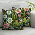 thumbnail image 3 of JRXY  Watercolor Cactus Throw Pillow Cover Green Plants Succulent on Desert Exotic Blossom Cozy Square Cushion Case for Men Women Boys Girls Room Home Decor White, 3 of 5