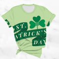 thumbnail image 4 of KIHOUT Nouveaux Arrivlas T-Shirts pour Femmes Fête de la Saint-Patrick, Mode Grande Taille Col Rond Manches Courtes T-Shirt Imprimé Vert, Taille P-5TG, 4 of 5