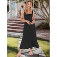 thumbnail image 4 of Womens Ruffle Dresses Square Neck Split Summer Dress Wedding Party Bridesmaid for Women'S Club Night Out Dresses Black S, 4 of 8