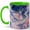 Green, variant on Ballerina Moon Sky 11oz Ceramic Mug, Celestial Floral Dance Art