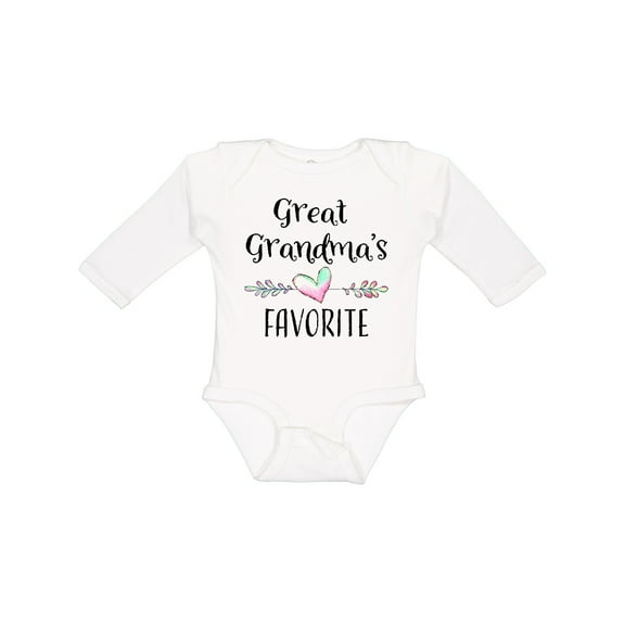 Inktastic Great Grandmas Favorite- Heart Great Grandchild Boys or Girls Long Sleeve Baby Bodysuit