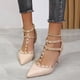 thumbnail image 1 of Sandalias de gladiador puntiagudas de verano para mujer, zapatos de tacón alto con tachuelas de marca de lujo de estilo Nova 2023, zapatos de diseñador para mujer Sandals41 Gao Jinjia LED, 1 of 2