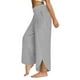 thumbnail image 3 of Pantalones de pierna ancha de cintura media para mujer,Pantalones casuales sueltos anchos de cintura media para mujer Pantalones de yoga para salón Tecnología innovadora, 3 of 6