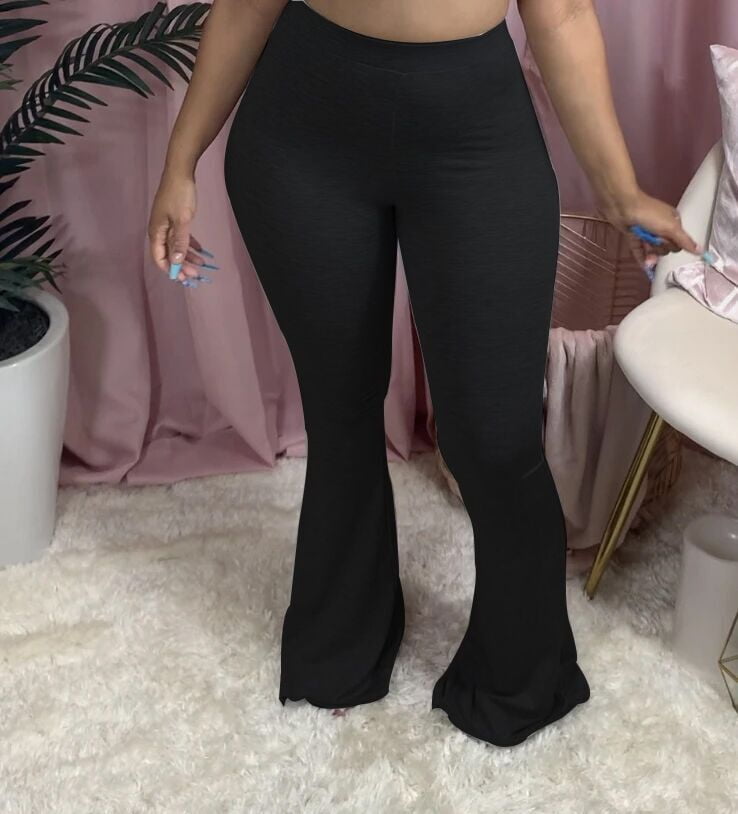 plus size high waisted flare pants