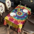 thumbnail image 2 of Colorful Rainbow Tie Dye Spiral Pattern Rectangle Tablecloth 60"x120",Waterproof Polyester Rectangle Table Cloth, Wipeable Spillproof Polyester Tablecloth for Dining, Camping, Indoor and Outdoor, 2 of 6
