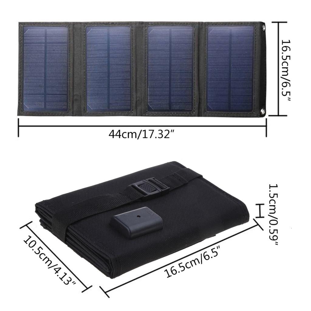 Oasiva 8W Foldable Solar Panel 5V Portable Battery Charger USB Port Outdoor Waterproof Power Bank for Phone PC Car RV Boat