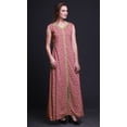 thumbnail image 3 of Bimba Robe de Plage Longue Sans Manches à Fente avant Imprimée de Feuilles Été Printemps pour Femmes - Moyen, 3 of 5