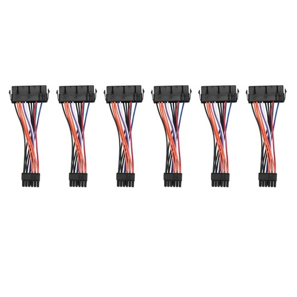 6pcs 24 Pin to 12 Pin PSU Main Power Supply ATX Adapter Cable for