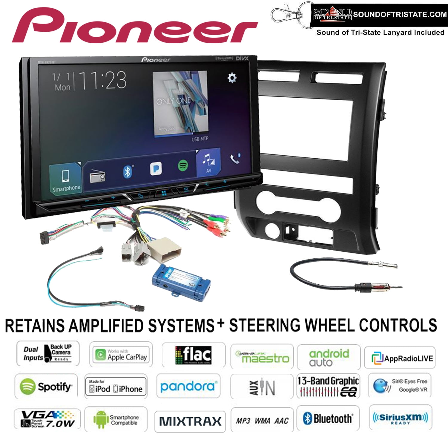 Pioneer MVHAV251BT Digital Media Receiver install kit 0910 Ford F150