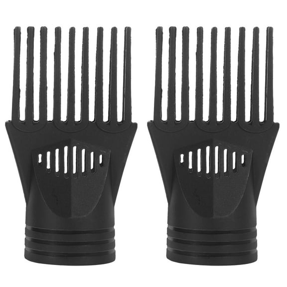 Nestingho 2pcs Blow Dryer Comb Attachment: Black Brush Attachments for Hair Dryer Concentrator Nozzle Hairdressing Styling Salon Tool for Straightening Detangling