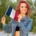 thumbnail image 6 of Livetty 12PCS - France Country Flag 5.5x8.2 inch Plastic Stick Polyester Fabric Stitched Edges Hand Held Mini Small Flags-single-sided printing ﻿, 6 of 6
