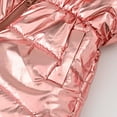 thumbnail image 6 of PXLKNZH Girls Winter Coats Shiny Hooded Jackets Thick Warm Puffy Waterproof Windproof Parka Ski Snow Jacket Outerwear 4-12Years Rose Gold,140/9 Years, 6 of 7