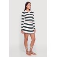 thumbnail image 3 of Women's Striped Long Sleeve Cropped Polo Shirt, 3 of 4