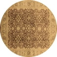 thumbnail image 1 of Ahgly Company Indoor Round Oriental Brown Traditional Area Rugs, 4' Round, 1 of 4