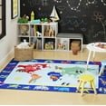 thumbnail image 3 of Eric Carle Elementary World Map Kids Area Rug Blue/Red, 6'6"x9'5" Rectangle, 3 of 10