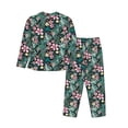 thumbnail image 2 of Uemuo Rose Flowers Pattern Womens Pajama Sets,PJ Set for Women,Pajamas for Women Logo,Long Sleeve Pajama Set for Women,Soft Long Sleeve Top With Pants-Small, 2 of 9