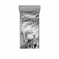 thumbnail image 2 of Black and White Bedding Set with Sheet & Covers, Skyline Rooftop View of New York in Cloudy Day Panoramic Bust Cityscape, Printed Bedroom Decor 2 Shams, 4 Sizes, Black White, by Ambesonne, 2 of 3