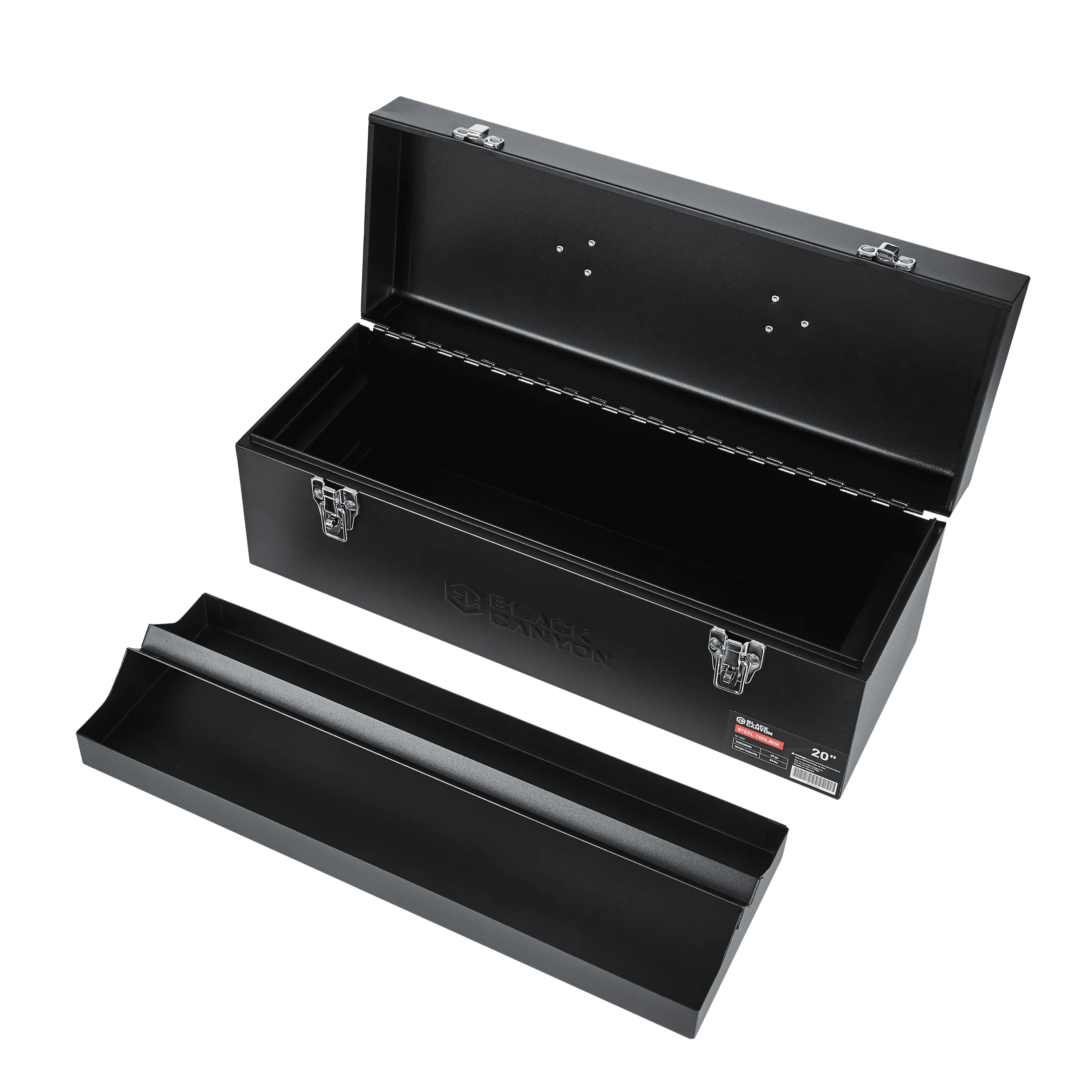 NorthSky 20" Steel Tool Box, Heavy Duty Carbon Steel, Portable Toolbox with Lockable Handle, 4 Anti-Slip Pads, for Trailer, Garage, Mechanic