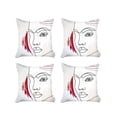 thumbnail image 3 of Bohemian Set of 4 Handmade Decorative Throw Pillow Abstract Jacquard 18" x 18" Multi-Color Square for Couch, Bedding, 3 of 3