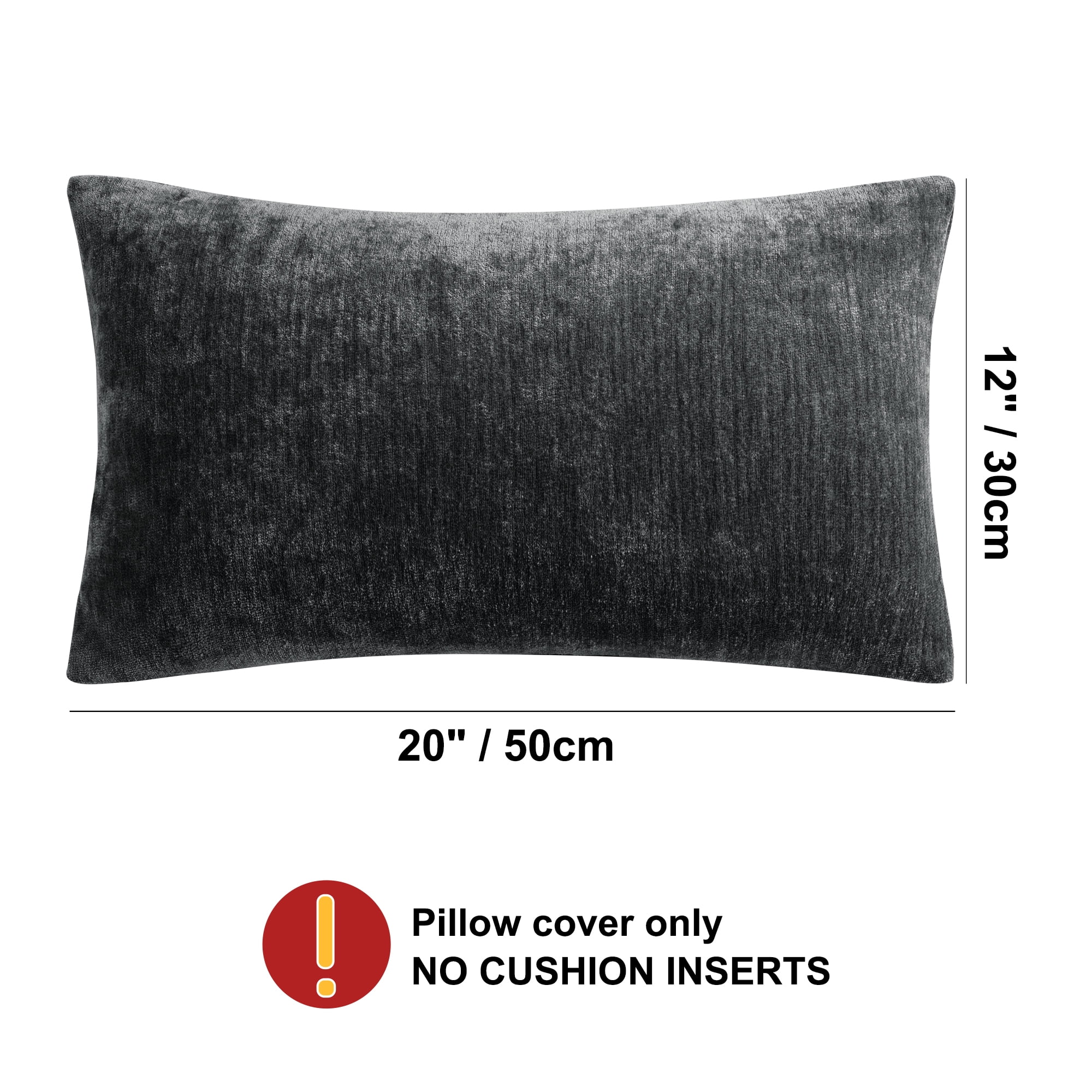Unique Bargains Soft Water Repellent Throw Pillow Covers Black 12"x20"
