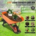 thumbnail image 3 of Chateauy Single-Wheel Garden Dump Cart, 6 Cu.Ft 330Lbs Capacity with Metal Handle & 16" Wide Track Wheels for Lawn Farm, 3 of 6