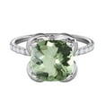 thumbnail image 2 of 2.30 Ct. Ttw Diamond And Cushion Cut Green Amethyst Ring In 10K White Gold, 2 of 7