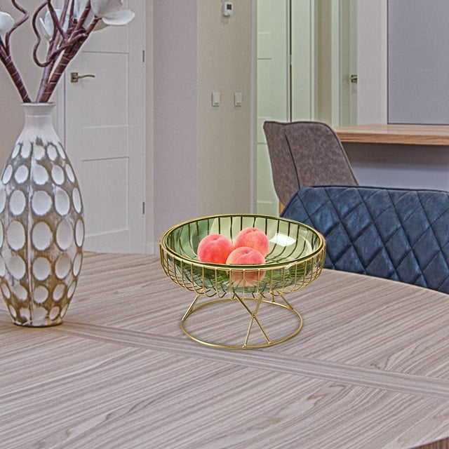 Cuenco para servir frutas de alambre de hierro, bandeja redonda para frutas, mesa de almacenamiento, centro de mesa, soporte moderno para frutas M Macarena canasta de frutas